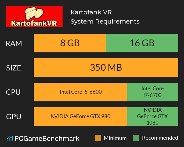 Kartofank VR System Requirements PC Graph - Can I Run Kartofank VR Kartofank VR System Requirements PC Graph - Can I Run Kartofank VR
