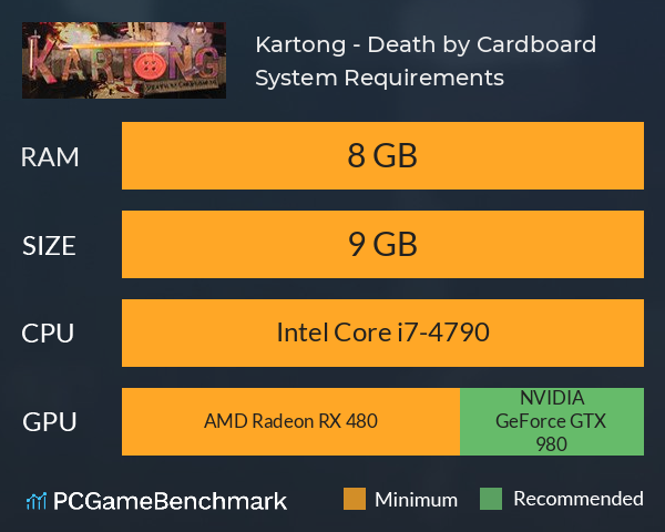 Kartong - Death by Cardboard! System Requirements PC Graph - Can I Run Kartong - Death by Cardboard!