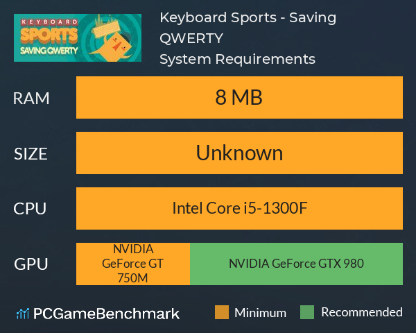 Keyboard Sports - Saving QWERTY System Requirements PC Graph - Can I Run Keyboard Sports - Saving QWERTY