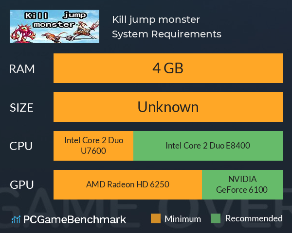 Kill jump monster System Requirements PC Graph - Can I Run Kill jump monster