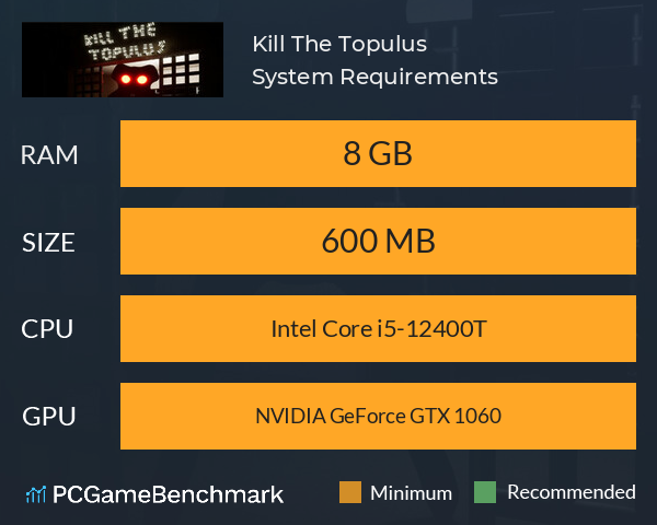 Kill The Topulus System Requirements PC Graph - Can I Run Kill The Topulus Kill The Topulus System Requirements PC Graph - Can I Run Kill The Topulus