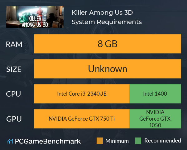 Killer Among Us 3D System Requirements PC Graph - Can I Run Killer Among Us 3D