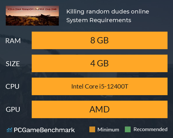 Killing random dudes online System Requirements PC Graph - Can I Run Killing random dudes online