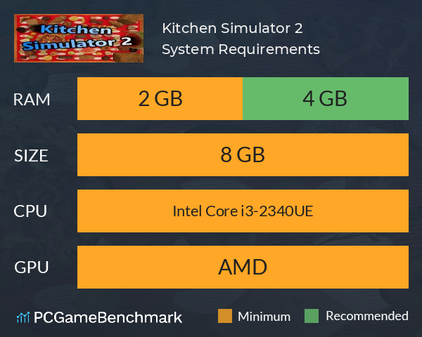 Kitchen Simulator 2 System Requirements PC Graph - Can I Run Kitchen Simulator 2