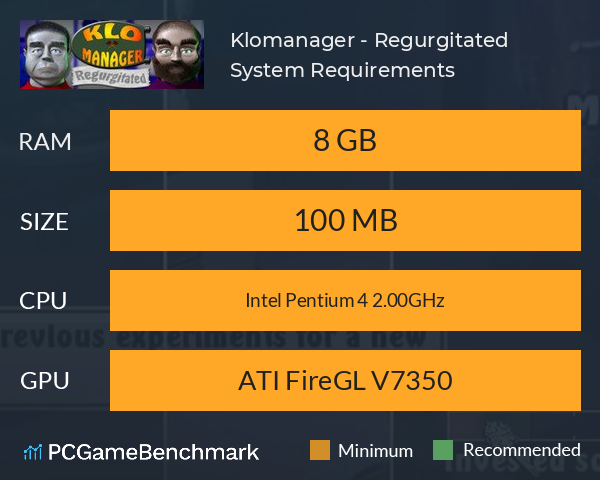 Klomanager - Regurgitated System Requirements PC Graph - Can I Run Klomanager - Regurgitated