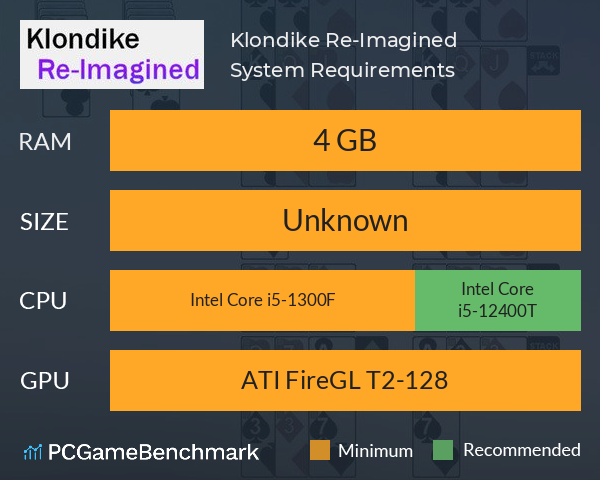 Klondike Re-Imagined System Requirements PC Graph - Can I Run Klondike Re-Imagined Klondike Re-Imagined System Requirements PC Graph - Can I Run Klondike Re-Imagined