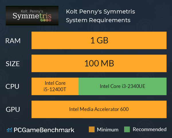 Kolt Penny's Symmetris System Requirements PC Graph - Can I Run Kolt Penny's Symmetris Kolt Penny's Symmetris System Requirements PC Graph - Can I Run Kolt Penny's Symmetris