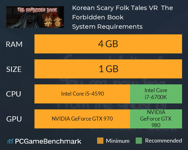 Korean Scary Folk Tales VR : The Forbidden Book System Requirements PC Graph - Can I Run Korean Scary Folk Tales VR : The Forbidden Book Korean Scary Folk Tales VR : The Forbidden Book System Requirements PC Graph - Can I Run Korean Scary Folk Tales VR : The Forbidden Book