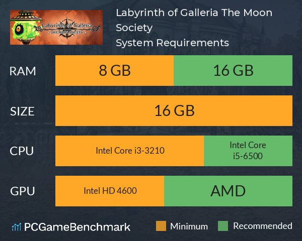 Labyrinth of Galleria: The Moon Society System Requirements PC Graph - Can I Run Labyrinth of Galleria: The Moon Society Labyrinth of Galleria: The Moon Society System Requirements PC Graph - Can I Run Labyrinth of Galleria: The Moon Society