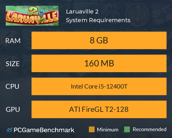 Laruaville 2 System Requirements PC Graph - Can I Run Laruaville 2 Laruaville 2 System Requirements PC Graph - Can I Run Laruaville 2
