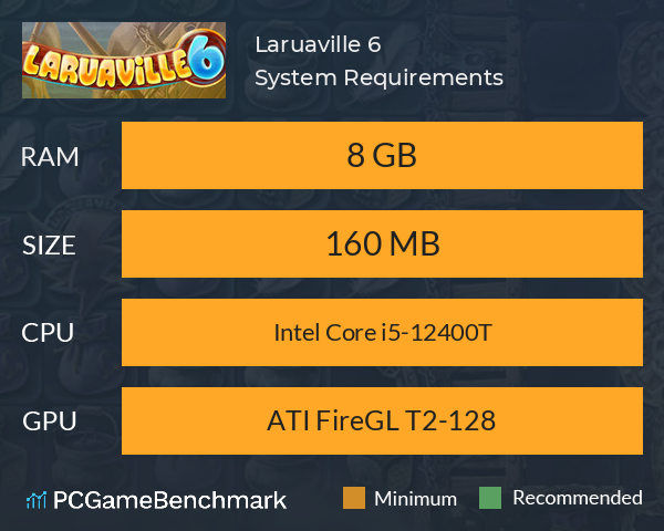 Laruaville 6 System Requirements PC Graph - Can I Run Laruaville 6 Laruaville 6 System Requirements PC Graph - Can I Run Laruaville 6