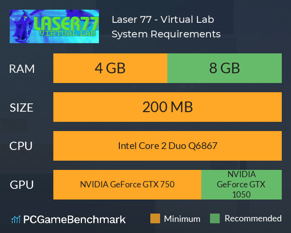 Laser 77 - Virtual Lab System Requirements PC Graph - Can I Run Laser 77 - Virtual Lab Laser 77 - Virtual Lab System Requirements PC Graph - Can I Run Laser 77 - Virtual Lab