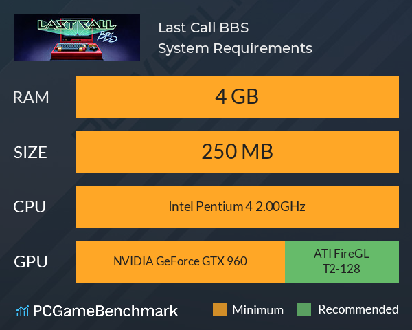 Last Call BBS System Requirements PC Graph - Can I Run Last Call BBS Last Call BBS System Requirements PC Graph - Can I Run Last Call BBS