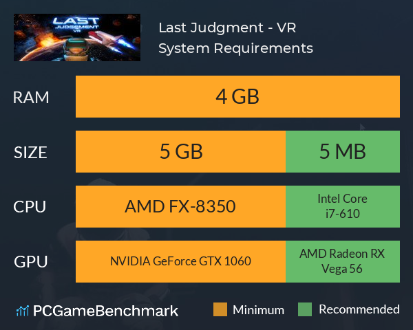 Last Judgment - VR System Requirements PC Graph - Can I Run Last Judgment - VR
