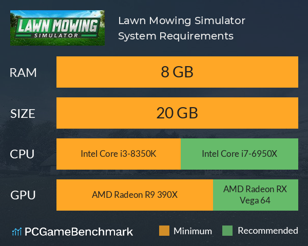 Lawn Mowing Simulator System Requirements PC Graph - Can I Run Lawn Mowing Simulator
