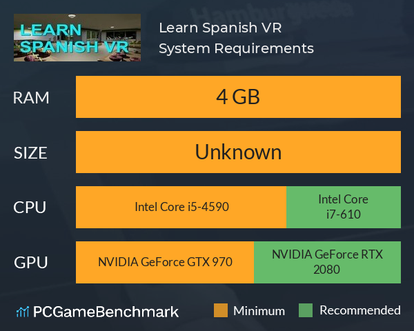 Learn Spanish VR System Requirements PC Graph - Can I Run Learn Spanish VR