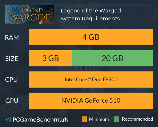 Legend of the Wargod System Requirements PC Graph - Can I Run Legend of the Wargod Legend of the Wargod System Requirements PC Graph - Can I Run Legend of the Wargod