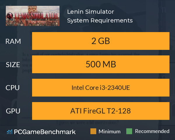 Lenin Simulator System Requirements PC Graph - Can I Run Lenin Simulator