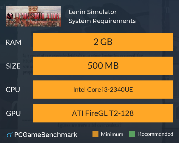 Lenin Simulator System Requirements PC Graph - Can I Run Lenin Simulator Lenin Simulator System Requirements PC Graph - Can I Run Lenin Simulator