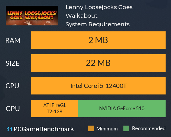 Lenny Loosejocks Goes Walkabout System Requirements PC Graph - Can I Run Lenny Loosejocks Goes Walkabout