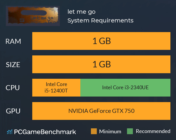 let me go System Requirements PC Graph - Can I Run let me go let me go System Requirements PC Graph - Can I Run let me go