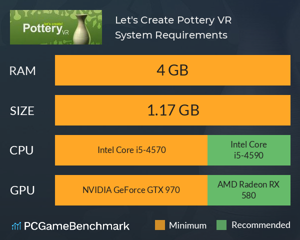 Let's Create! Pottery VR System Requirements PC Graph - Can I Run Let's Create! Pottery VR