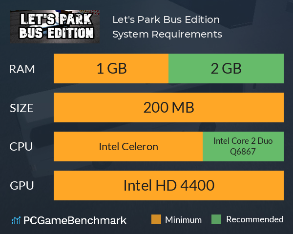 Let's Park Bus Edition System Requirements PC Graph - Can I Run Let's Park Bus Edition