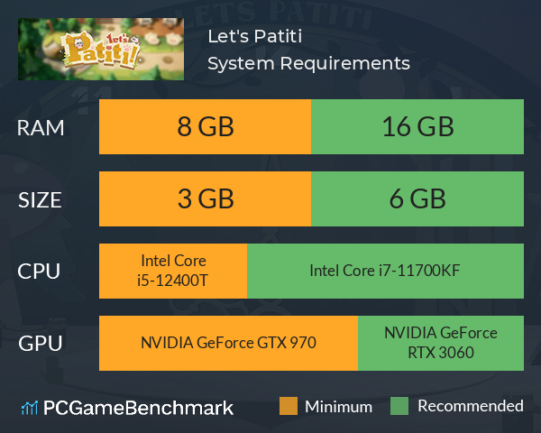 Let's Patiti! System Requirements PC Graph - Can I Run Let's Patiti! Let's Patiti! System Requirements PC Graph - Can I Run Let's Patiti!