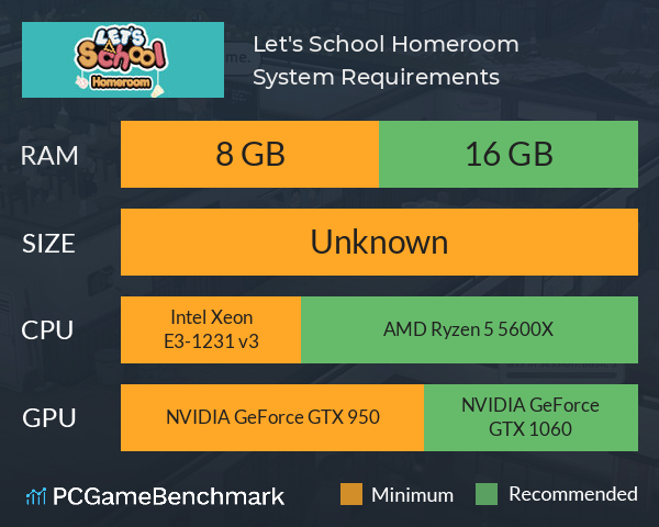 Let's School Homeroom System Requirements PC Graph - Can I Run Let's School Homeroom