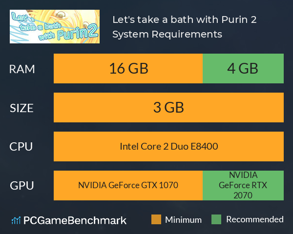 Let's take a bath with Purin 2 System Requirements PC Graph - Can I Run Let's take a bath with Purin 2 Let's take a bath with Purin 2 System Requirements PC Graph - Can I Run Let's take a bath with Purin 2