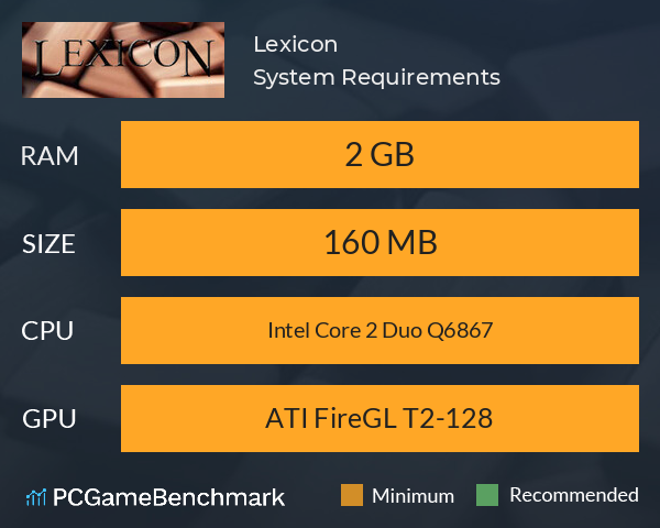 Lexicon System Requirements PC Graph - Can I Run Lexicon Lexicon System Requirements PC Graph - Can I Run Lexicon