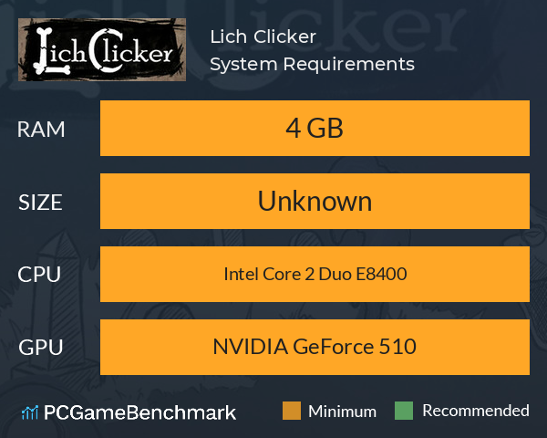 Lich Clicker System Requirements PC Graph - Can I Run Lich Clicker