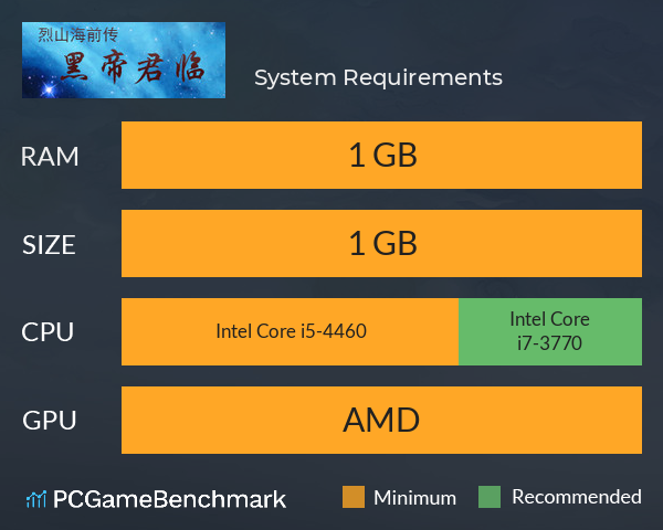 烈山海前传之黑帝君临 System Requirements PC Graph - Can I Run 烈山海前传之黑帝君临