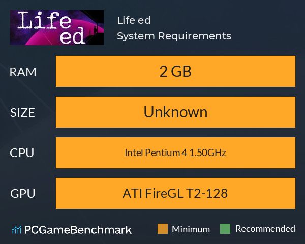 Life ed System Requirements PC Graph - Can I Run Life ed Life ed System Requirements PC Graph - Can I Run Life ed