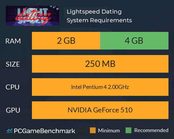 Lightspeed Dating System Requirements PC Graph - Can I Run Lightspeed Dating Lightspeed Dating System Requirements PC Graph - Can I Run Lightspeed Dating