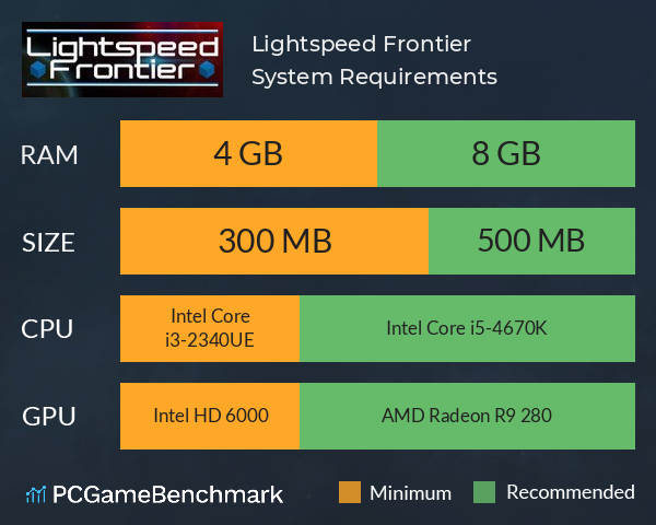 Lightspeed Frontier System Requirements PC Graph - Can I Run Lightspeed Frontier