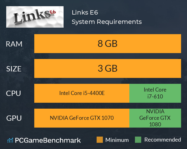 Links E6 System Requirements PC Graph - Can I Run Links E6 Links E6 System Requirements PC Graph - Can I Run Links E6