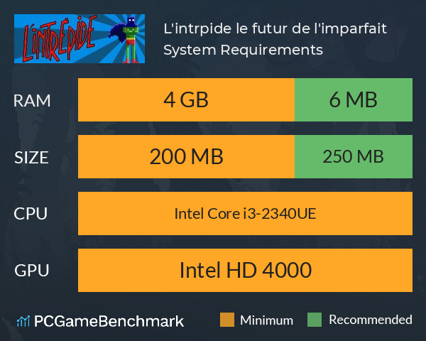 L'intrépide, le futur de l'imparfait System Requirements PC Graph - Can I Run L'intrépide, le futur de l'imparfait L'intrépide, le futur de l'imparfait System Requirements PC Graph - Can I Run L'intrépide, le futur de l'imparfait