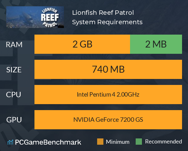 Lionfish Reef Patrol System Requirements PC Graph - Can I Run Lionfish Reef Patrol Lionfish Reef Patrol System Requirements PC Graph - Can I Run Lionfish Reef Patrol