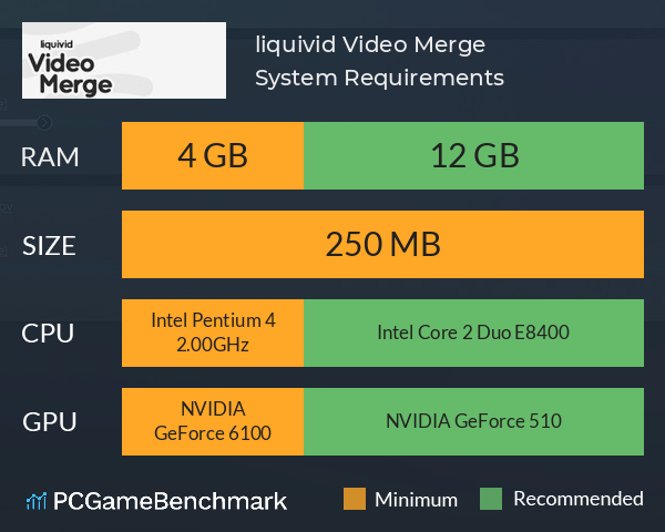 liquivid Video Merge System Requirements PC Graph - Can I Run liquivid Video Merge
