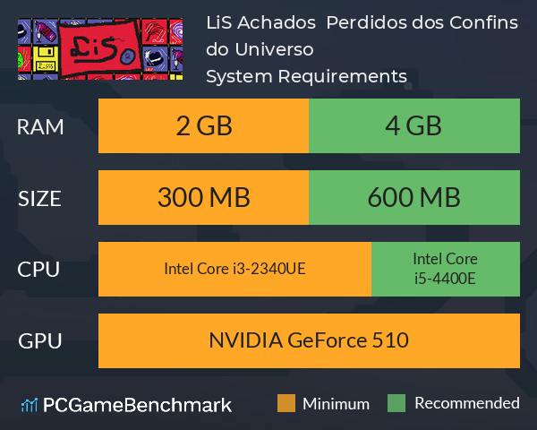 LiS: Achados & Perdidos dos Confins do Universo System Requirements PC Graph - Can I Run LiS: Achados & Perdidos dos Confins do Universo