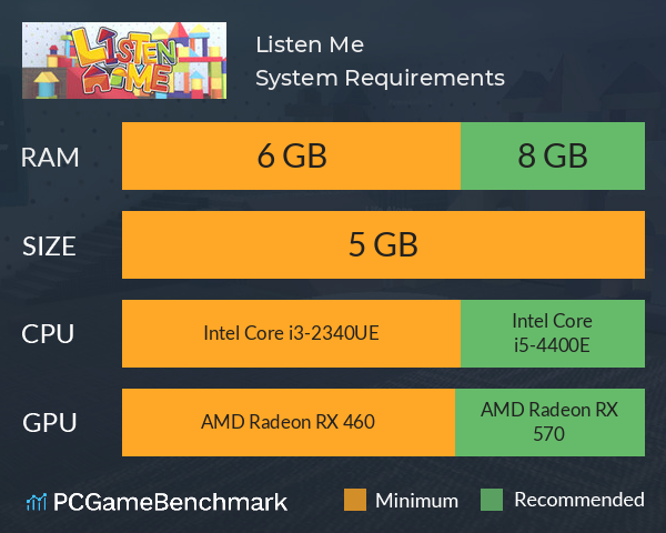 Listen Me System Requirements PC Graph - Can I Run Listen Me Listen Me System Requirements PC Graph - Can I Run Listen Me