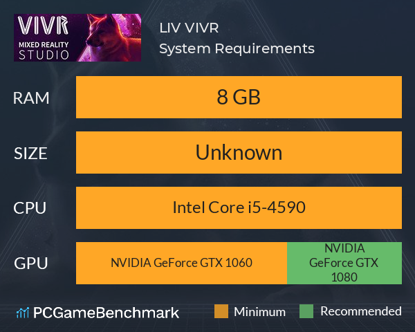 LIV: VIVR System Requirements PC Graph - Can I Run LIV: VIVR