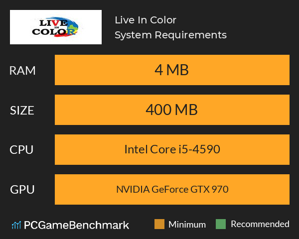 Live In Color System Requirements PC Graph - Can I Run Live In Color