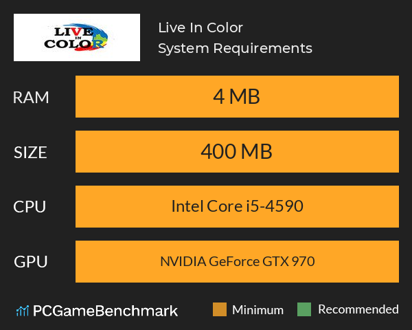 Live In Color System Requirements PC Graph - Can I Run Live In Color Live In Color System Requirements PC Graph - Can I Run Live In Color