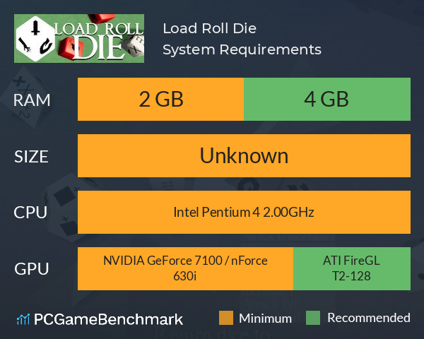 Load Roll Die System Requirements PC Graph - Can I Run Load Roll Die Load Roll Die System Requirements PC Graph - Can I Run Load Roll Die