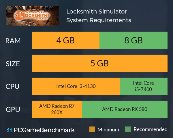 Locksmith Simulator System Requirements PC Graph - Can I Run Locksmith Simulator