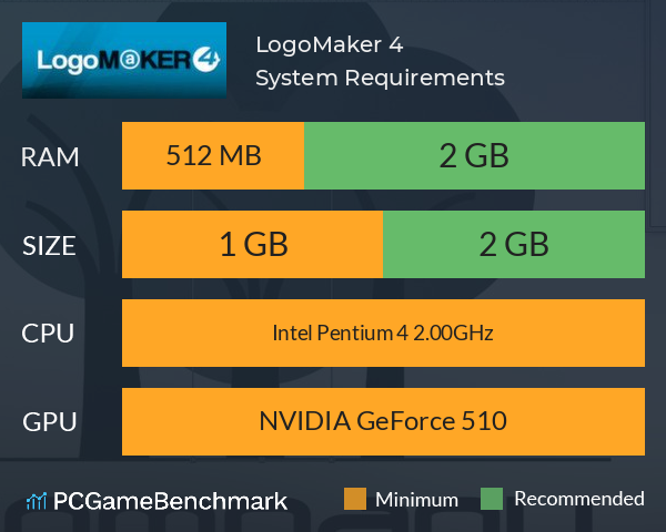 LogoMaker 4 System Requirements PC Graph - Can I Run LogoMaker 4