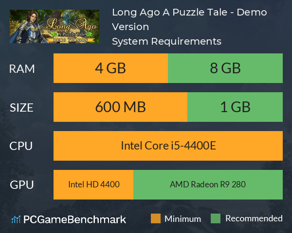 Long Ago: A Puzzle Tale - Demo Version System Requirements PC Graph - Can I Run Long Ago: A Puzzle Tale - Demo Version Long Ago: A Puzzle Tale - Demo Version System Requirements PC Graph - Can I Run Long Ago: A Puzzle Tale - Demo Version