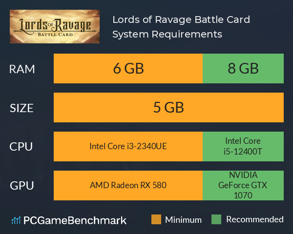 Lords of Ravage: Battle Card System Requirements PC Graph - Can I Run Lords of Ravage: Battle Card Lords of Ravage: Battle Card System Requirements PC Graph - Can I Run Lords of Ravage: Battle Card